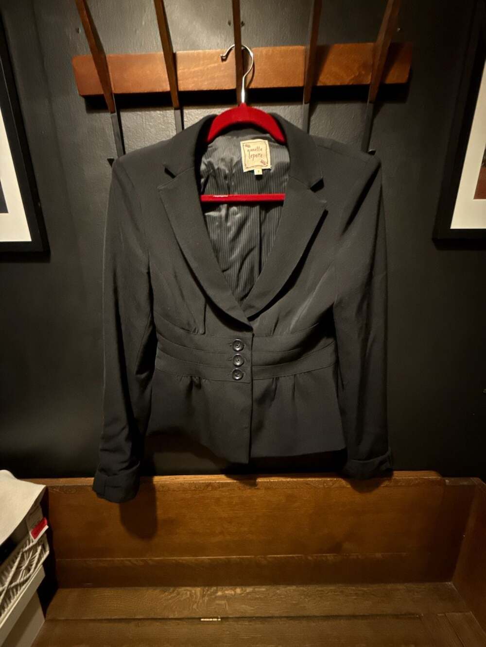 Nanette Lepore Black Peplum Blazer Jacket Size 8